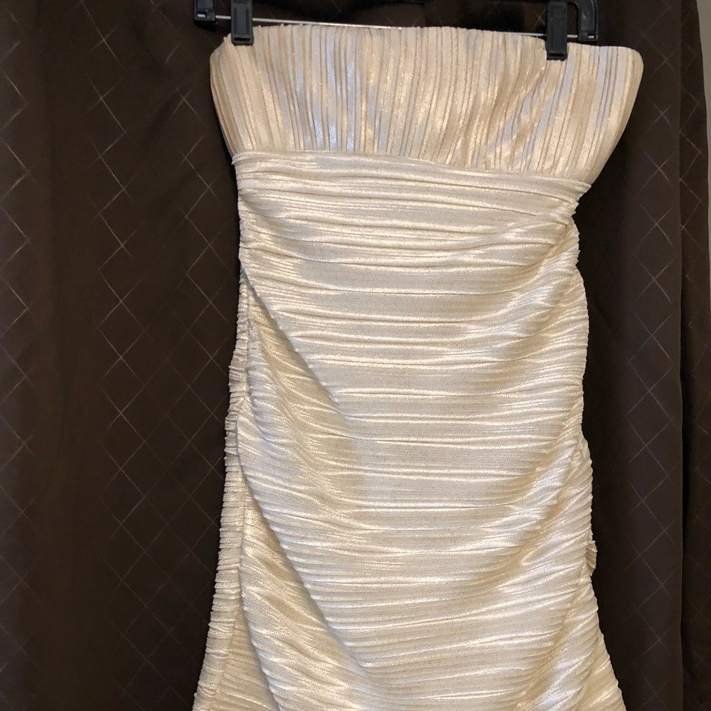 Shimmery strapless mini dress